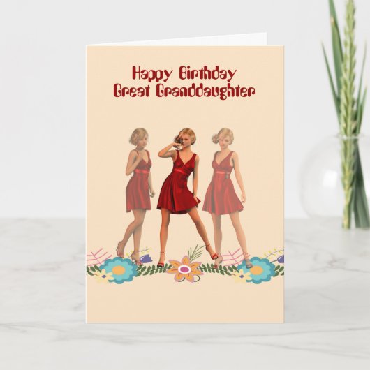 Carte d'anniversaire pour l'arrière-petite-fille (Devant)