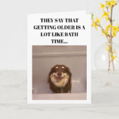 Carte d'anniversaire pour le bain (Fleur jaune)