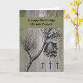 Carte d'anniversaire pour le curé, religieuse (Fleur jaune)