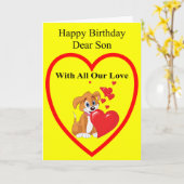 Carte d'anniversaire pour le fils (Fleur jaune)
