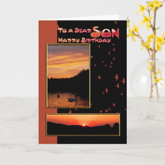 Carte d'anniversaire pour le fils, cher fils (Fleur jaune)