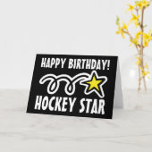 Carte d'anniversaire pour le joueur de hockey (Fleur jaune)