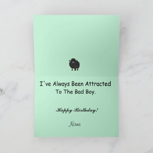 Carte d'anniversaire pour le mauvais garçon Custom (Intérieur)