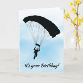 Carte d'anniversaire pour le parachutisme en parac (Fleur jaune)