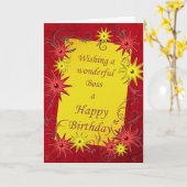 Carte d'anniversaire pour le patron (Fleur jaune)