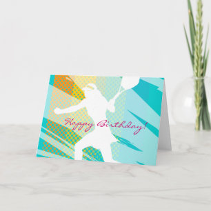 Carte d'anniversaire pour le tennis avec un design