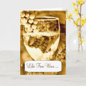 Carte d'anniversaire pour le vin vieillissant (Fleur jaune)