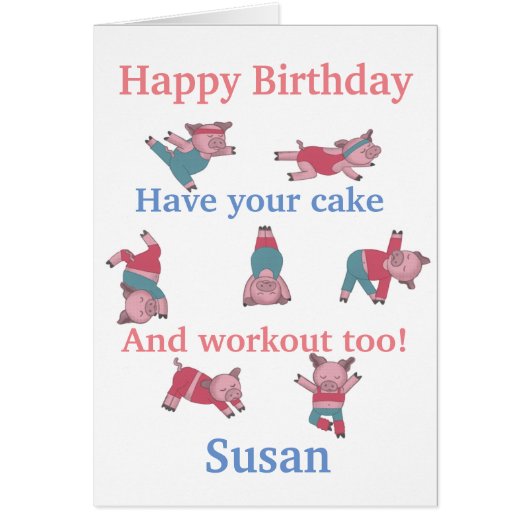 Carte d'anniversaire pour le yoga de remise en for (Devant)