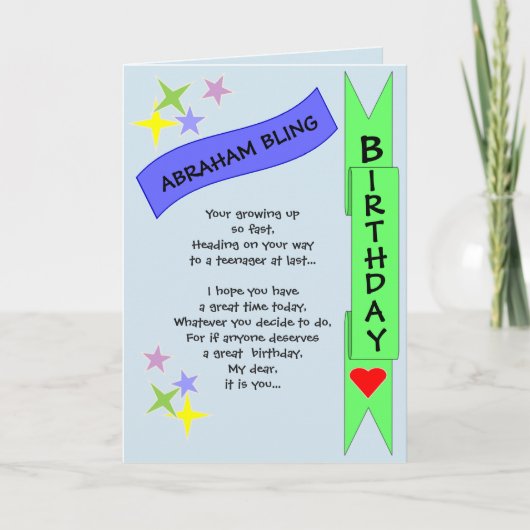 Carte d'anniversaire pour les adolescents (Devant)