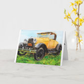 Carte d'anniversaire pour les amateurs de voitures (Fleur jaune)