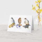 Carte d'anniversaire pour les études sur la faucon (Fleur jaune)