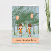 Carte d'anniversaire pour les jeunes jumeaux (Devant)