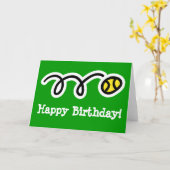 Carte d'anniversaire pour les joueurs de tennis et (Fleur jaune)