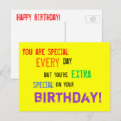 Carte d'anniversaire pour les personnes spéciales (Devant / Derrière)