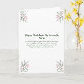 Carte d'anniversaire pour l'infirmière préférée (Fleur jaune)