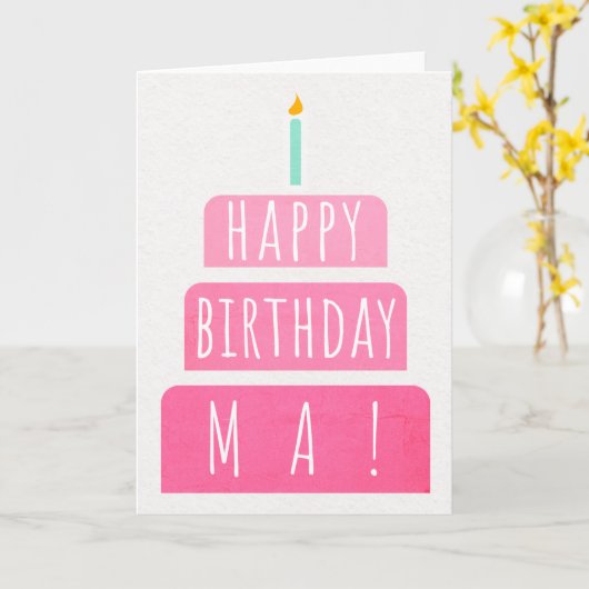 Carte d'anniversaire pour Ma (Fleur jaune)