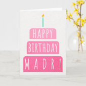 Carte d'anniversaire pour Madr (Fleur jaune)