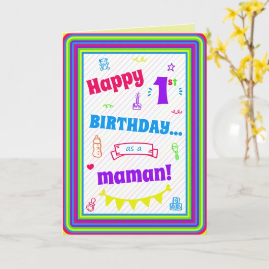 Carte d'anniversaire pour Maman (Fleur jaune)
