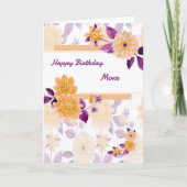 Carte d'anniversaire pour maman avec fleurs de pêc (Devant)
