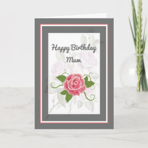 Carte d'anniversaire pour maman avec Rose