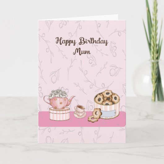 Carte d'anniversaire pour maman avec thé et poivro (Devant)
