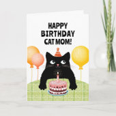 Carte d'anniversaire pour maman chat avec un chato (Devant)