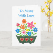 Carte d'anniversaire pour maman - Flower Power (Fleur jaune)