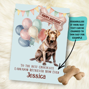 Carte d'anniversaire pour maman/papa de Labrador R