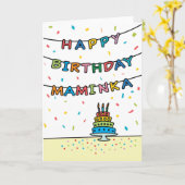 Carte d'anniversaire pour Maminka (Fleur jaune)