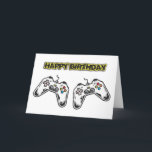 Carte d'anniversaire pour manettes de jeu<br><div class="desc">Cette carte est parfaite pour tout joueur à l'occasion de son anniversaire.</div>