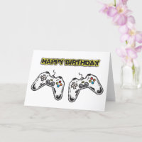 Carte d'anniversaire pour manettes de jeu