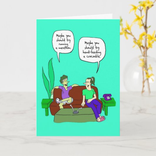 Carte d'anniversaire pour Marathoner - Crocodile d (Fleur jaune)