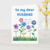 Carte d'anniversaire pour mari - Flower Power (Fleur jaune)