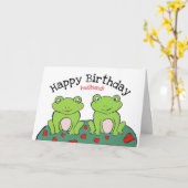 Carte d'anniversaire pour mari grenouille (Fleur jaune)