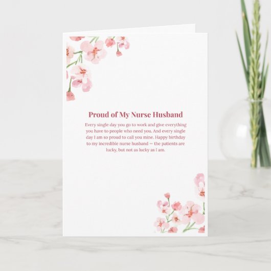 Carte d'anniversaire pour mari infirmier (Devant)