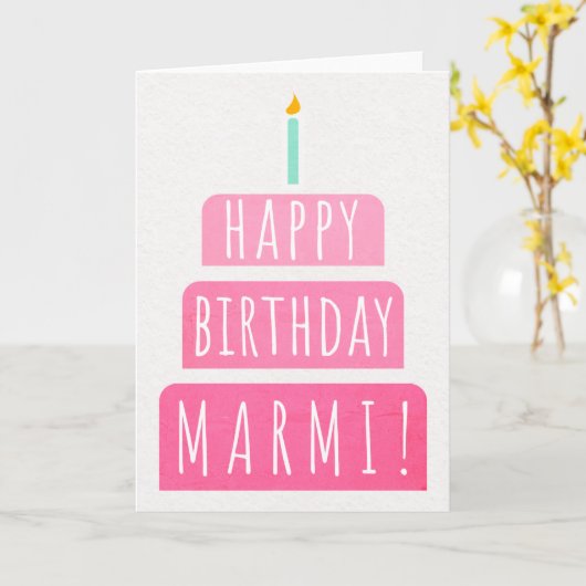 Carte d'anniversaire pour Marmi (Fleur jaune)
