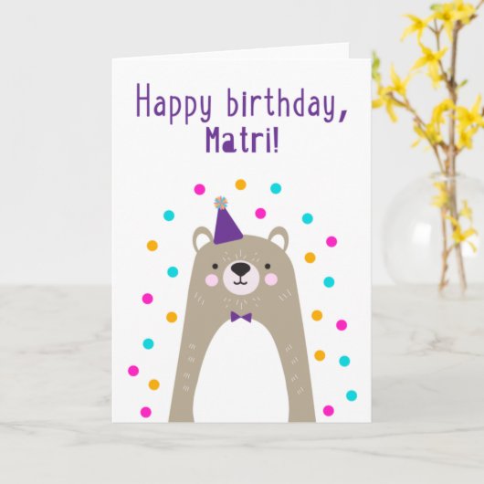 Carte d'anniversaire pour Matri (Fleur jaune)