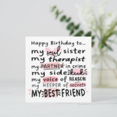 Carte d'anniversaire pour meilleure amie - Carte d (Debout devant)