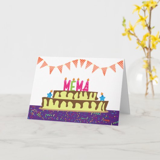 Carte d'anniversaire pour Mema (Fleur jaune)