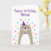 Carte d'anniversaire pour Mema (Fleur jaune)
