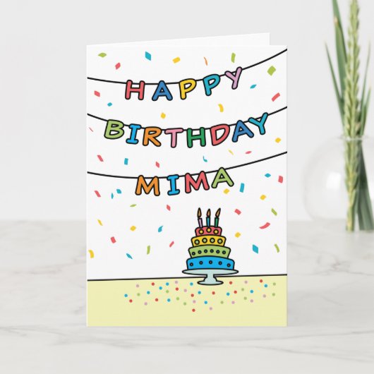 Carte d'anniversaire pour Mima (Devant)