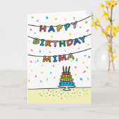 Carte d'anniversaire pour Mima (Fleur jaune)