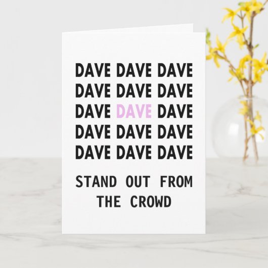 Carte d'anniversaire pour Modèle DAVE (Fleur jaune)