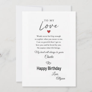 Carte d'anniversaire pour mon amour