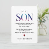Carte d'anniversaire pour mon fils (Debout devant)