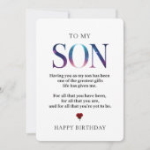 Carte d'anniversaire pour mon fils (Devant)