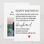 Carte d'anniversaire pour mon mari (Devant / Derrière)