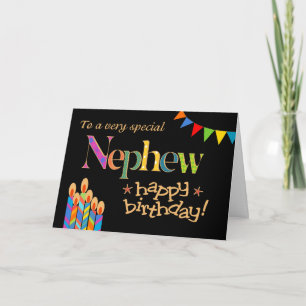 Carte d'anniversaire pour Nephew, Bund et bougies