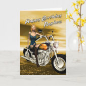 Carte d'anniversaire pour neveu avec moto (Fleur jaune)