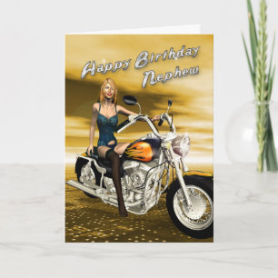 Carte d'anniversaire pour neveu avec moto